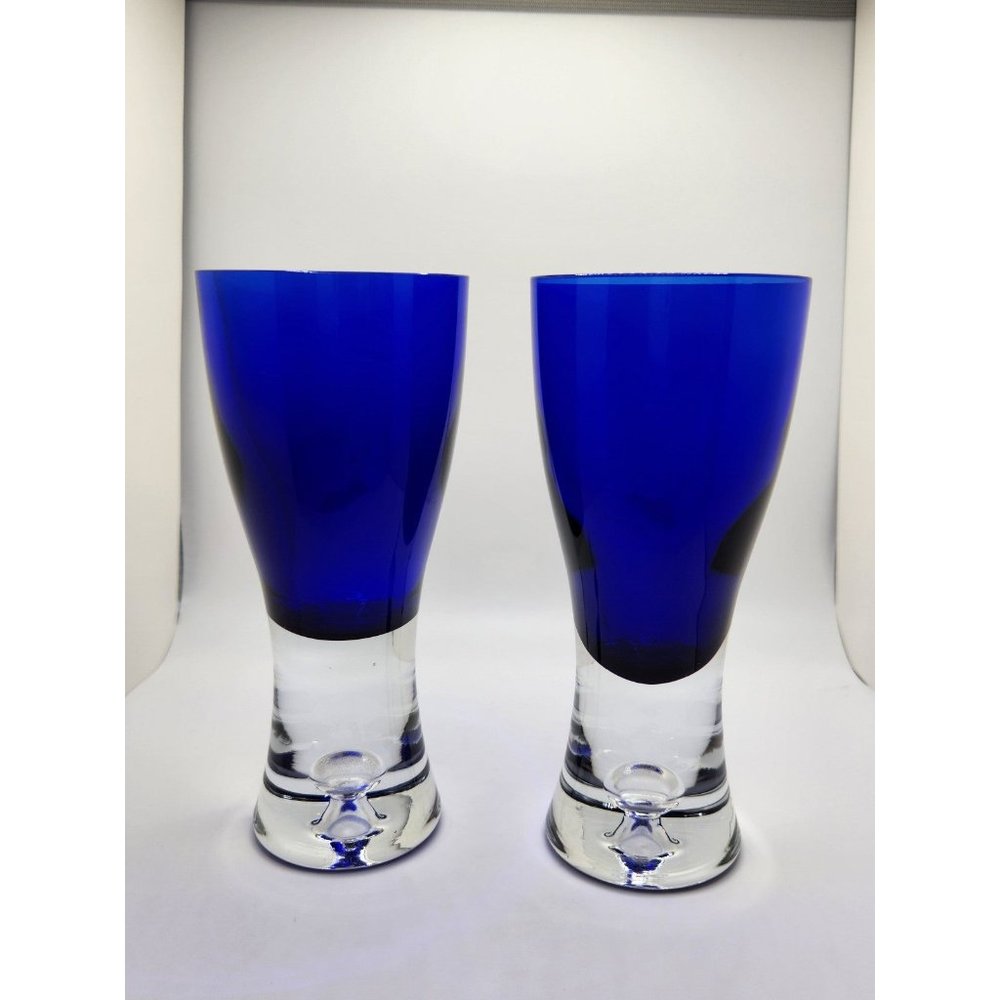 Cobalt Blue Hand-blown Glasses set of 2